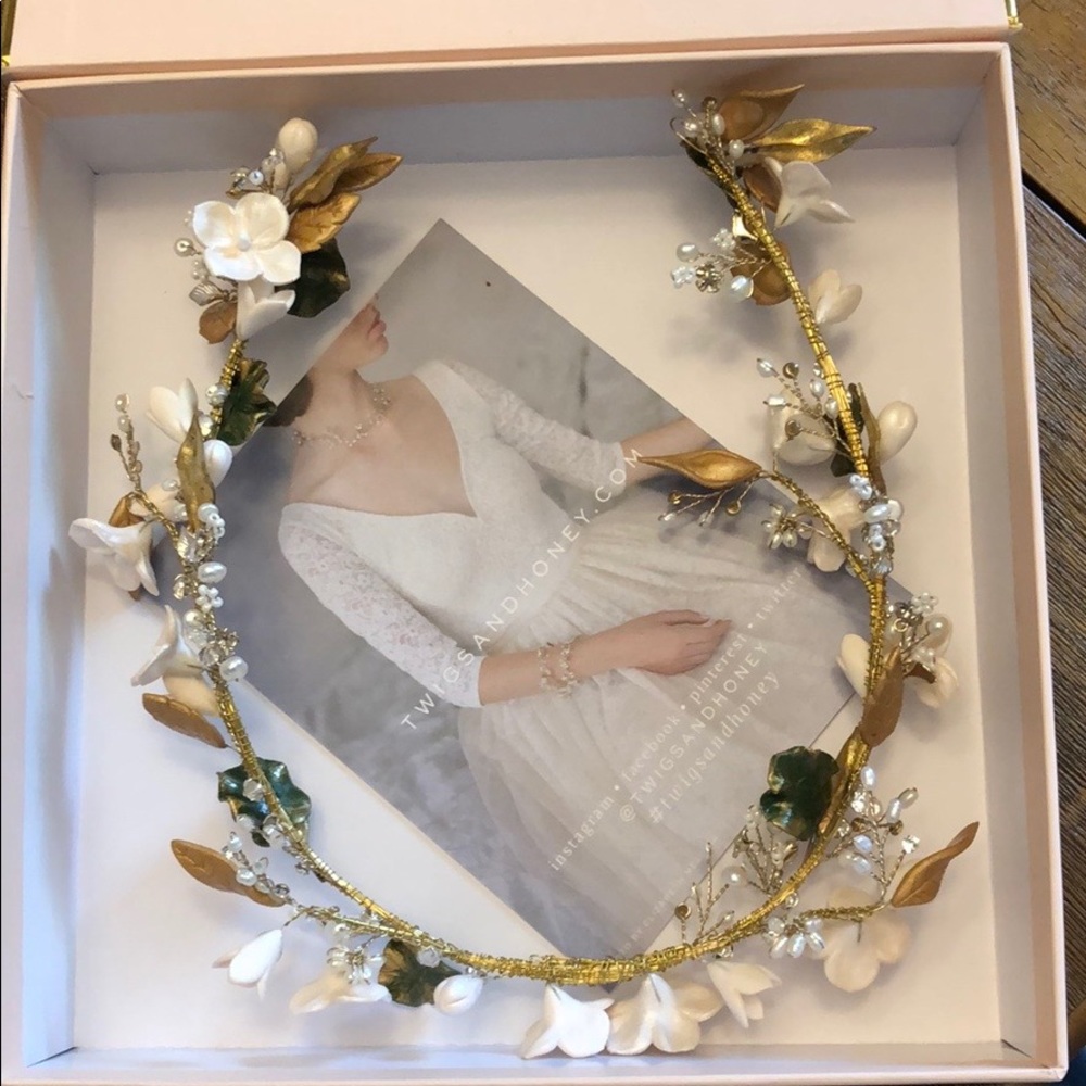 Twigs and Honey floral garden headpiece